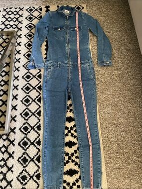 Only Denim Zip-Front Jumpsuit in Blue